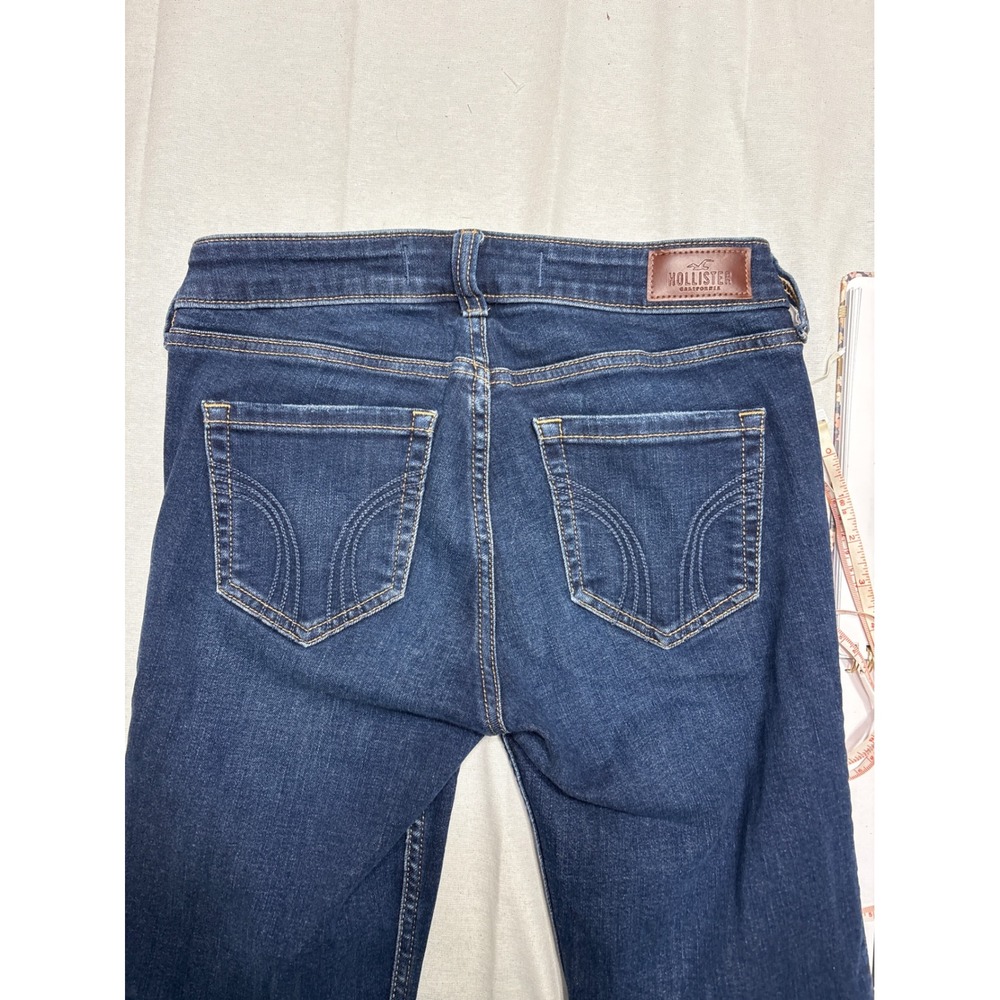 Hollister Low Rise Boot Jeans W25R 0R Dark Wash Soft Stretch Denim Flare - Picture 3 of 4